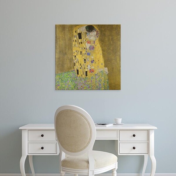 Easy Art Prints Gustav Klimt's 'The Kiss' Premium Canvas Art