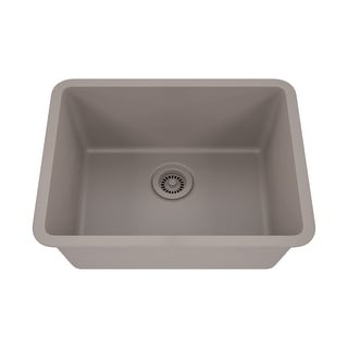 23 Inch Lexicon Platinum Quartz Composite Drop-in Undermount Single Bowl Galaxy Concrete Kitchen Sink LP-2318-C-SO