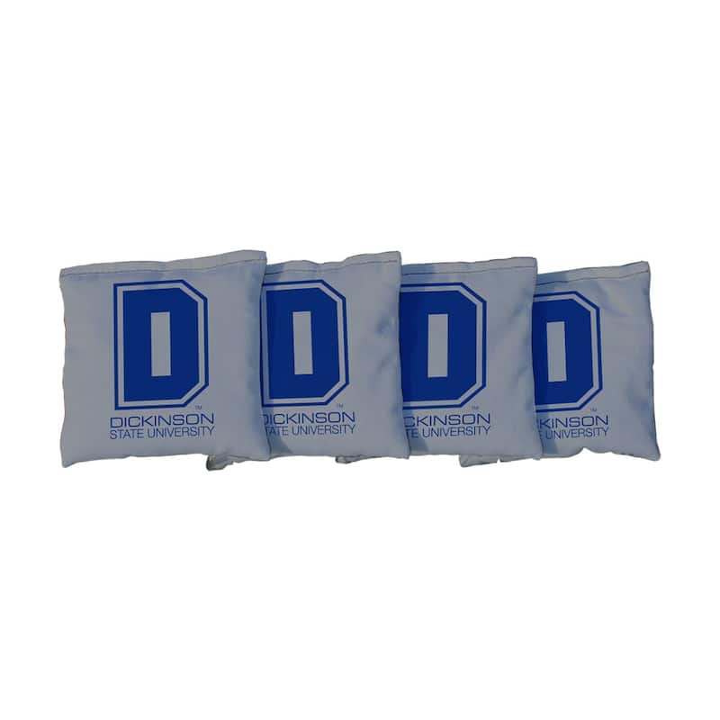 Dickinson State DSU Blue Hawks Grey Cornhole Bags - Corn Filled