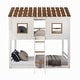 preview thumbnail 3 of 5, Nara Twin Size Bunk Bed, House Design with Ladder, White Rustic Wood