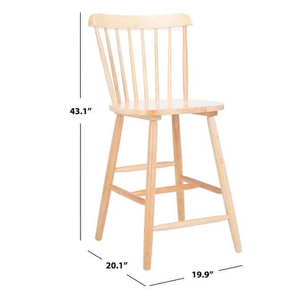 dimension image slide 2 of 4, SAFAVIEH Galena 24-inch Spindle Farmhouse Counter Stool (Set of 2) - 19.9" x 20.1" x 43.1"