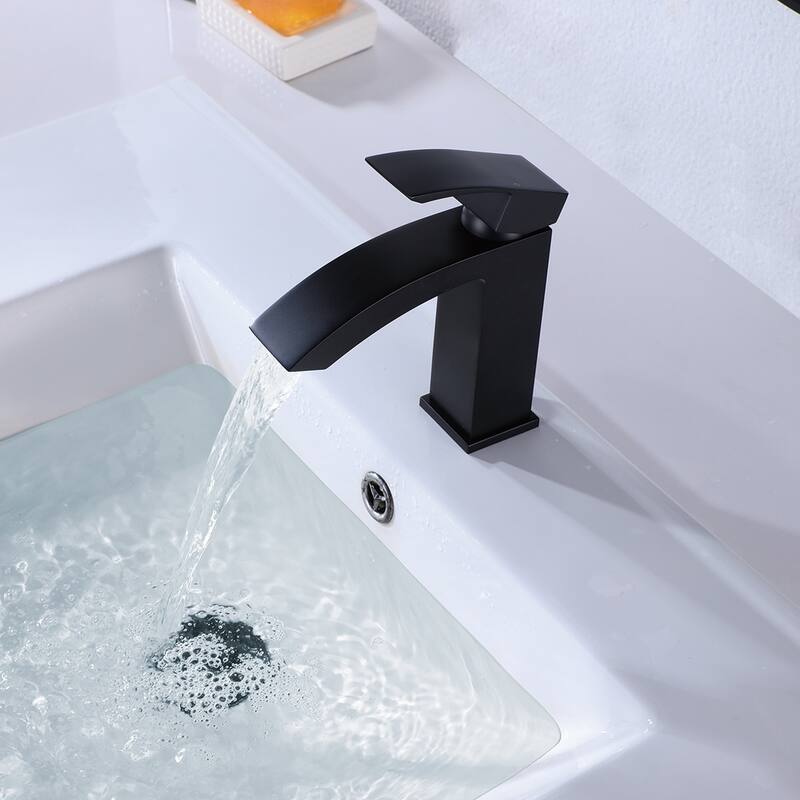 6.54"H Solid Brass Single Handle Single Hole Bathroom Waterfall Faucet