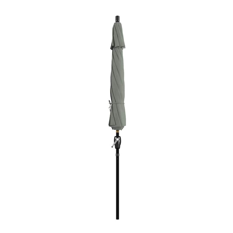 California Umbrella 9-foot Round Crank Lift, Push ButtonTilt, Black Frame Finish, Aluminum Patio Umbrella with Sunbrella Fabric