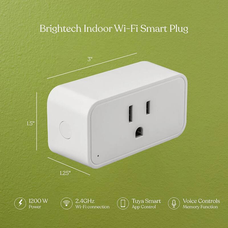Brightech Smart Home 15 Amp 110-Volt Connection Type B Smart Plug Connector White (1-Pack)
