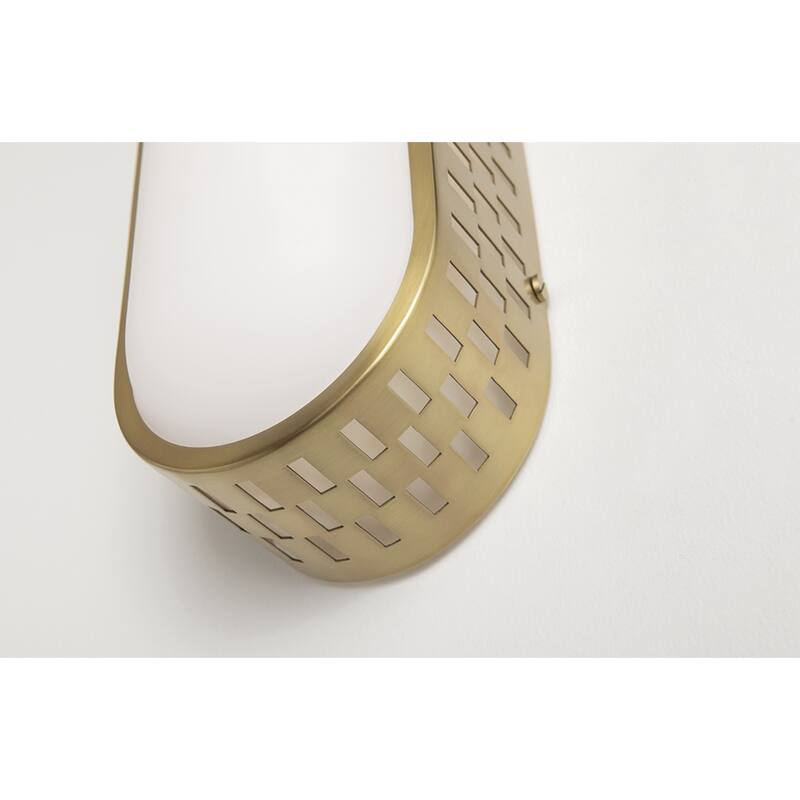 Mitzi by Hudson Valley Phoebe 1-light Aged Brass Wall Sconce, Opal Matte Glass