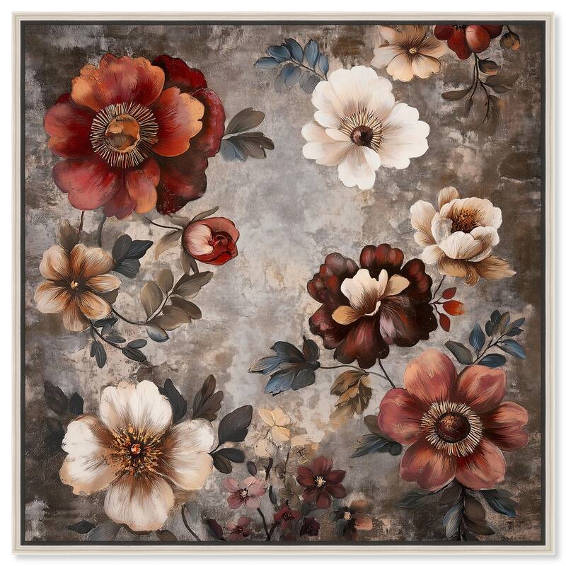 Dusk Dahlias Canvas by Art Remedy - 20" x 20" - Silver