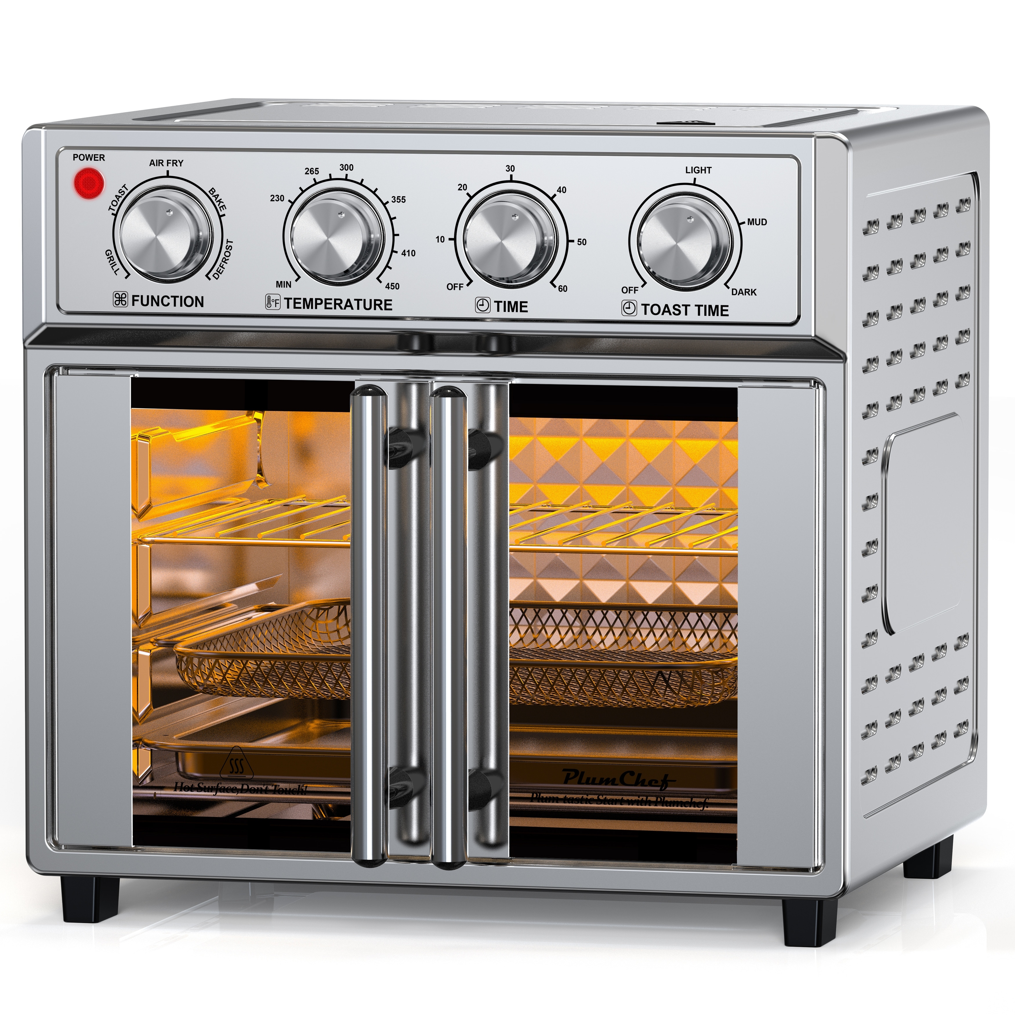 26QT Extra-Large French Double-Door Air Fryer Convection Toaster Oven, 1700W, 7 Preset Menus, 7-in-1 Multi-Function