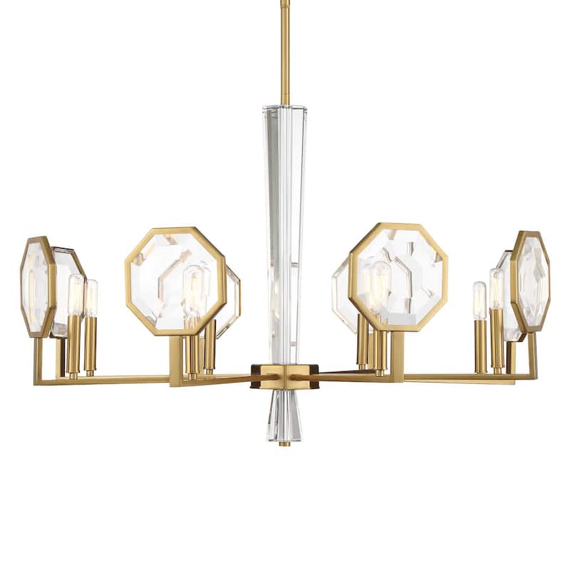 Savoy House 1-2218-8 Leighton 8 Light 36" Wide Crystal Chandelier - Warm Brass