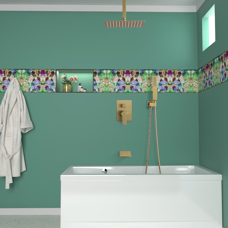 Ceiling Mount Shower Faucet and Tub Faucet with 10 inch Fixed Shower Head