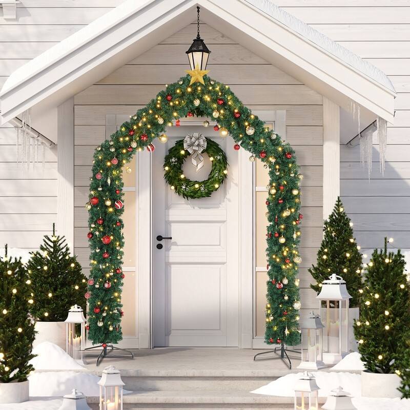 8.5FT. PVC Green Archway Outdoor Christmas Decoration