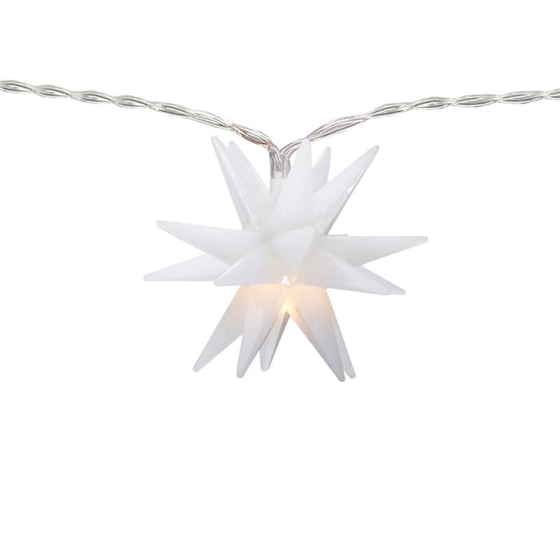 10 Count Warm White LED Star Christmas Fairy Lights 5.25ft Copper Wire
