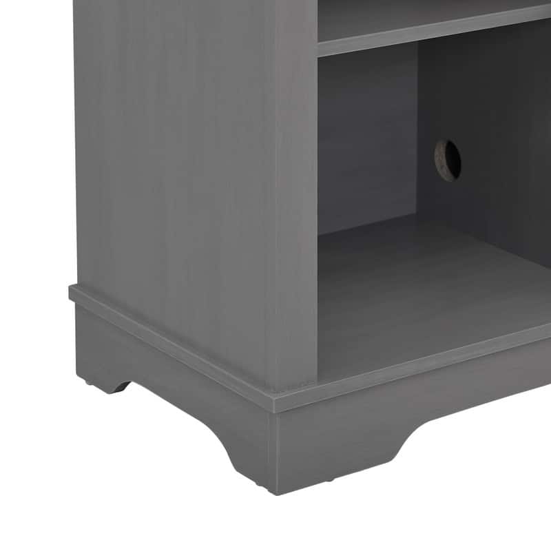 70-inch Extra-Wide Rustic TV Stand for 80" TVs - Natural Wood Finish