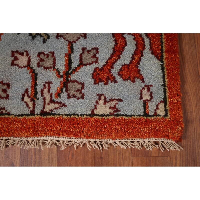 Traditional Blue Ziegler Indian Runner Rug Hand-Knotted Wool Carpet - 2'7"x 8'0"