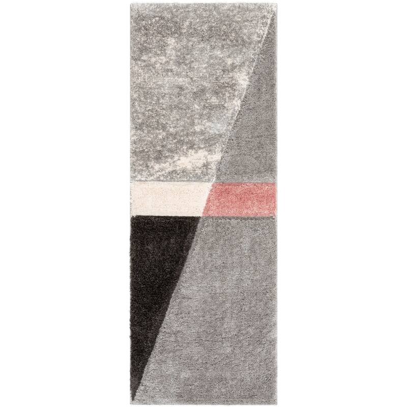 Well Woven Lolly Mori Abstract Geometric High Low Shag Area Rug