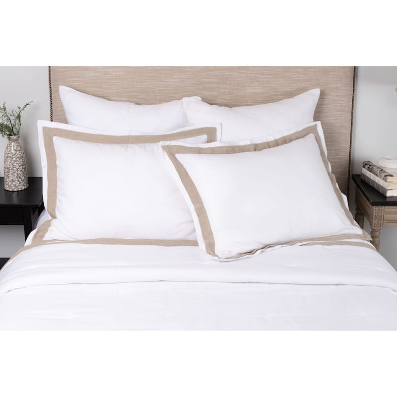 Orfeo Linen Comforter, White/Natural, Set