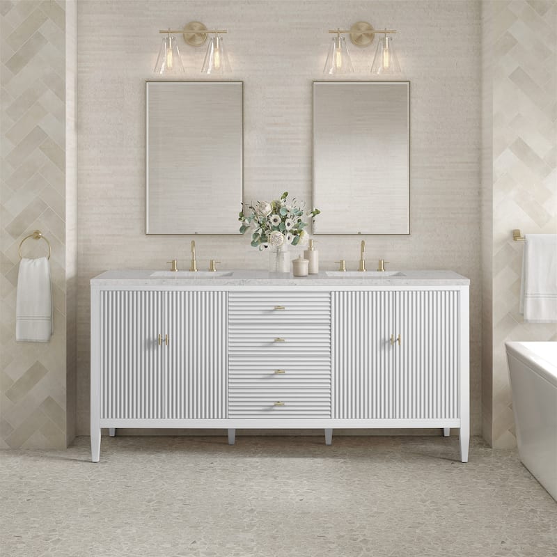 James Martin Vanities Myrrin 72" Vanity, Bright White