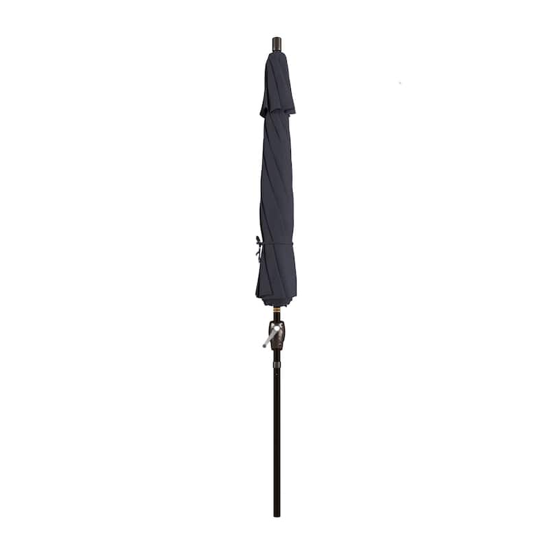 California Umbrella 9' Round Crank Lift Push Button Tilt Bronze Aluminum Patio Umbrella Sunbrella