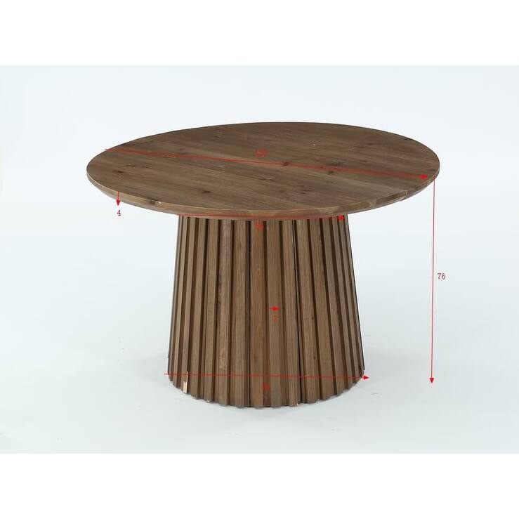 Solid Wood Dining Table for 4-6 People, 47.3'' Round Kitchen Table