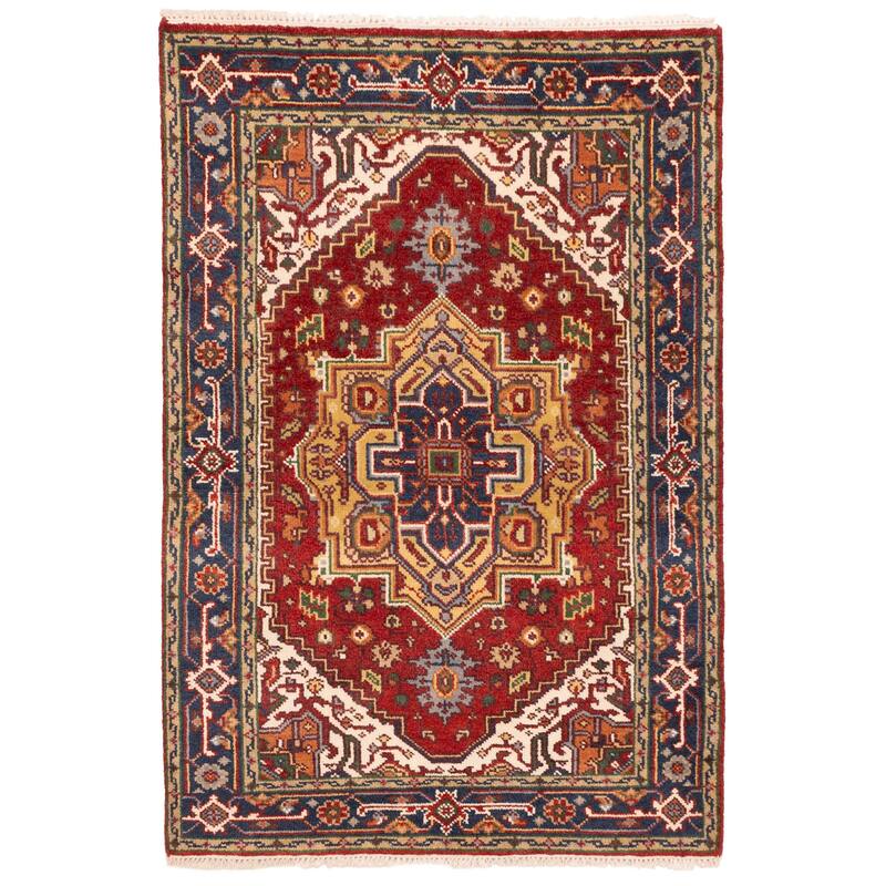 ECARPETGALLERY Hand-knotted Serapi Heritage Red Wool Rug - 4'0 x 6'1
