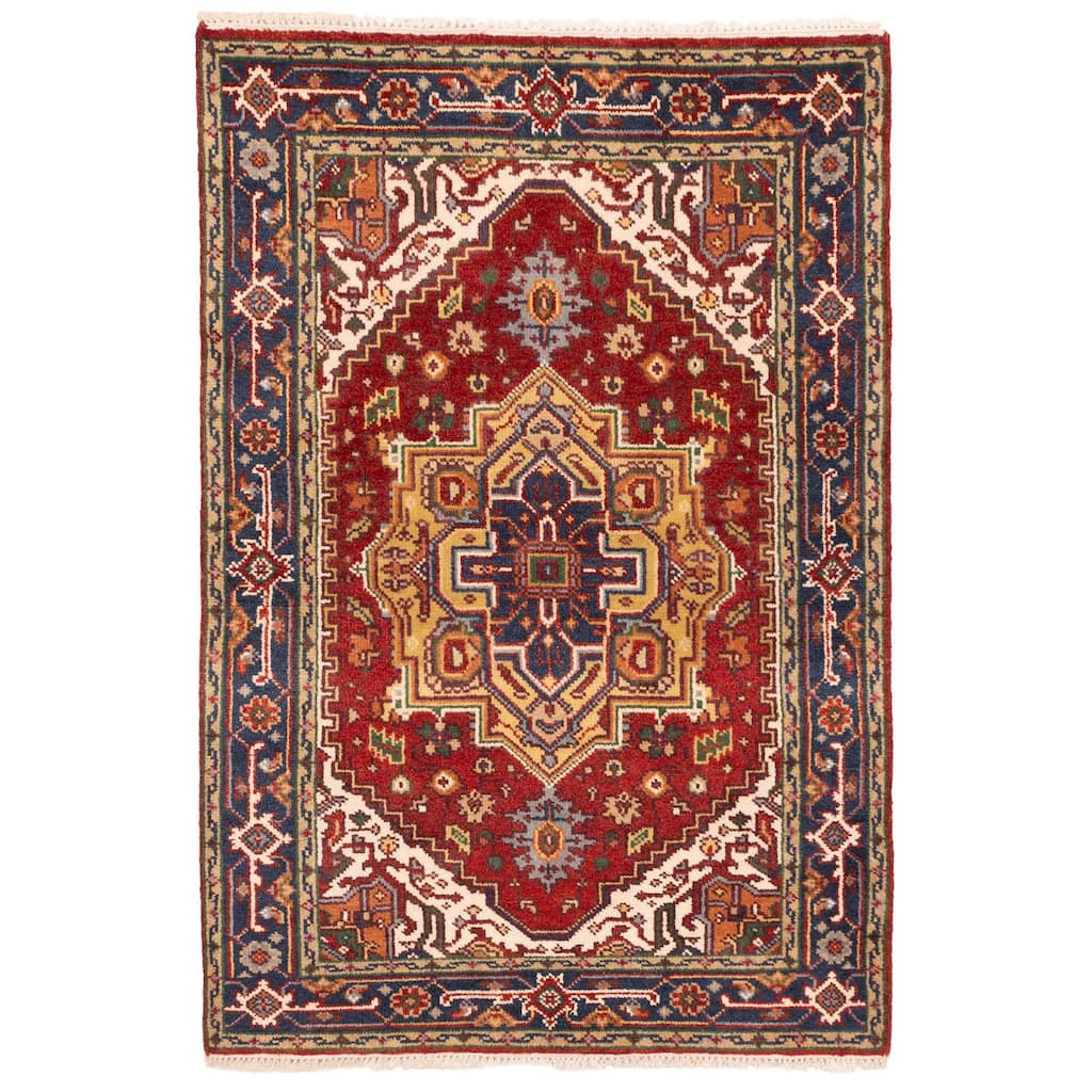ECARPETGALLERY Hand-knotted Serapi Heritage Red Wool Rug - 4'0 x 6'1