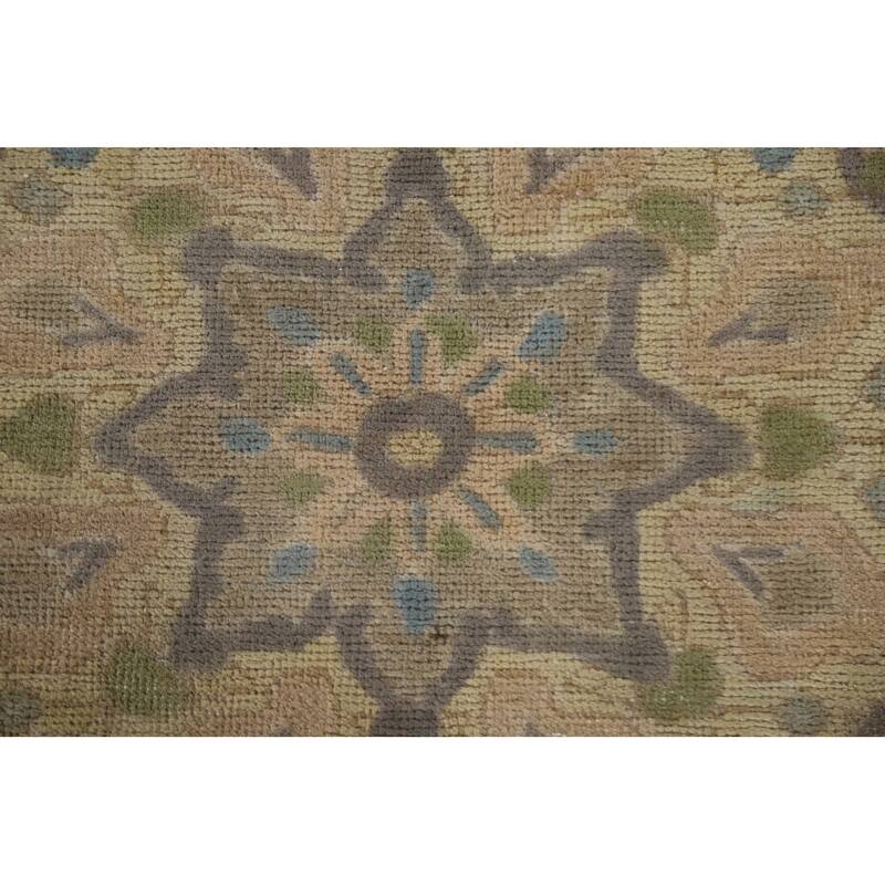 Hand Knotted Oriental 100% Wool Carpet Traditional Medallion Greys & Charcoal Tabriz Area Rug - 10' 11'' X 8' 5''