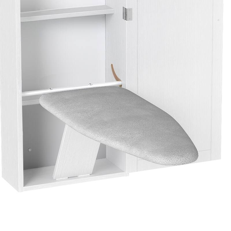 Moasis 47.2"Height Essentials In-Wall Recessed Ironing Board Cabinet with 4 Storage Shelves