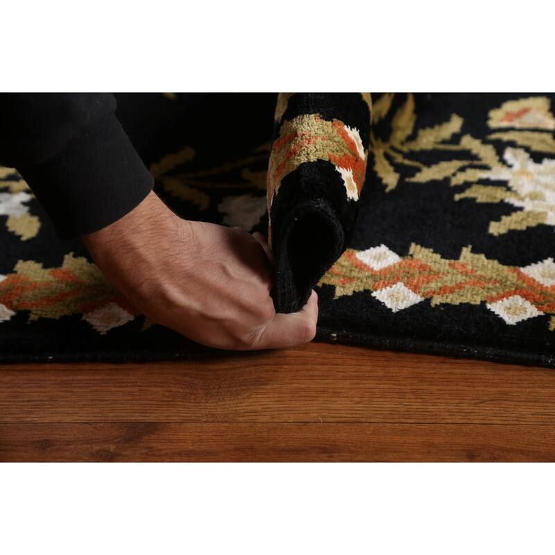 Vegetable Dye Wool/ Silk Aubusson Area Rug Hand-knotted Office Carpet - 5'9" x 8'2"