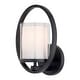 preview thumbnail 7 of 8, Princeton 1 Light Black Transitional Wall Sconce White Glass - 8-in W x 11-in H x 6.5-in D