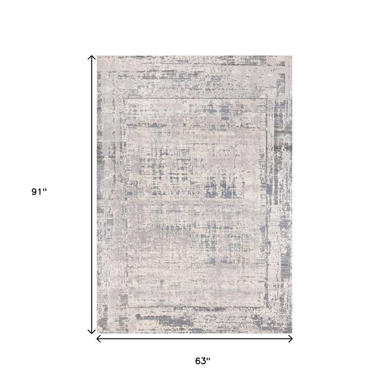 HomeRoots Abstract Modern Rectangle Area Rug - 5' X 8'