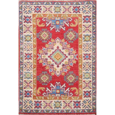 Kazak Oriental Accent Rug Hand-Knotted Traditional Wool Carpet - 2'1" x 3'0"