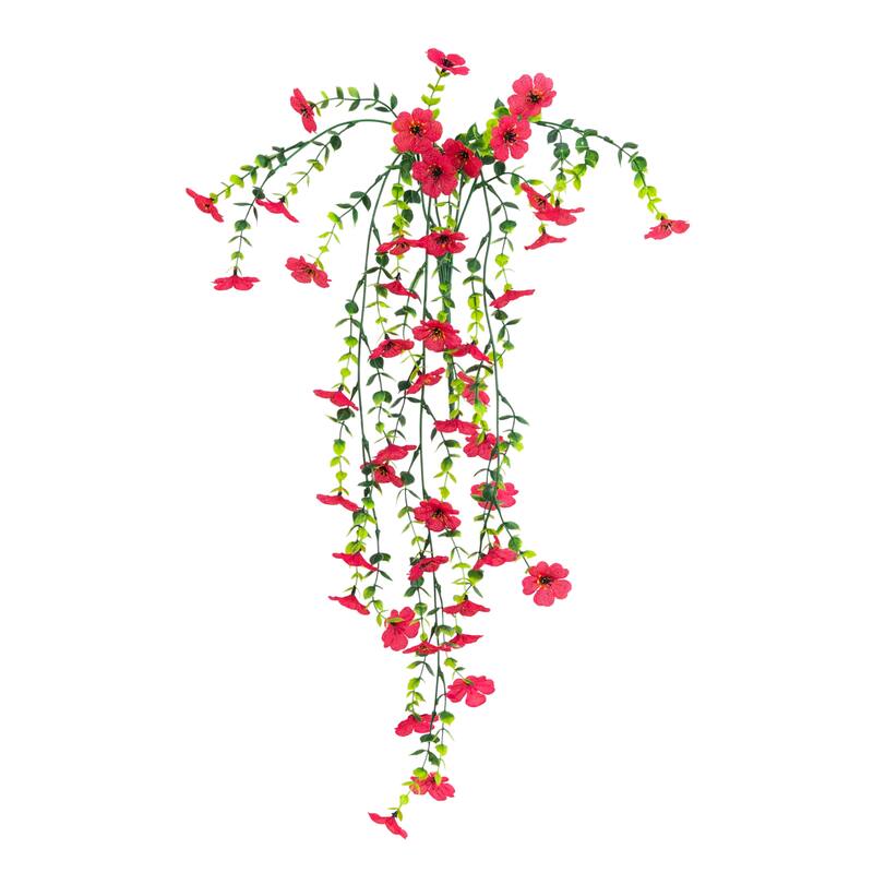 31-in UV Resistant Artificial Daisy Hanging Plant - Set of 6