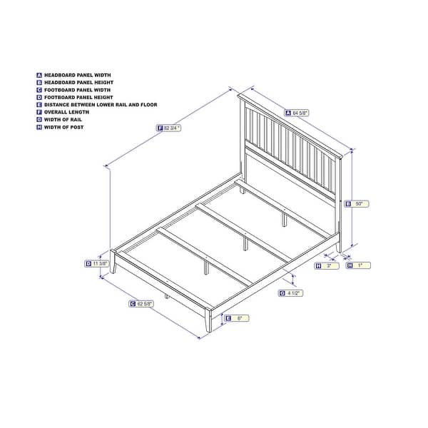 Mission Queen Platform Bed with Open Foot in Grey Bed Bath & Beyond