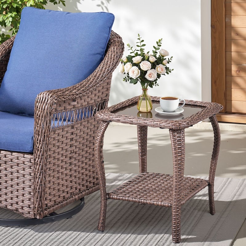 Pocassy Outdoor Swivel Chairs Patio Funiture Set
