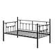 preview thumbnail 4 of 34, VECELO Roman Column Daybed 79" Iron Frame Space Saving Daybed Set with Rolling Trundle for Guest Teen Room Black or White