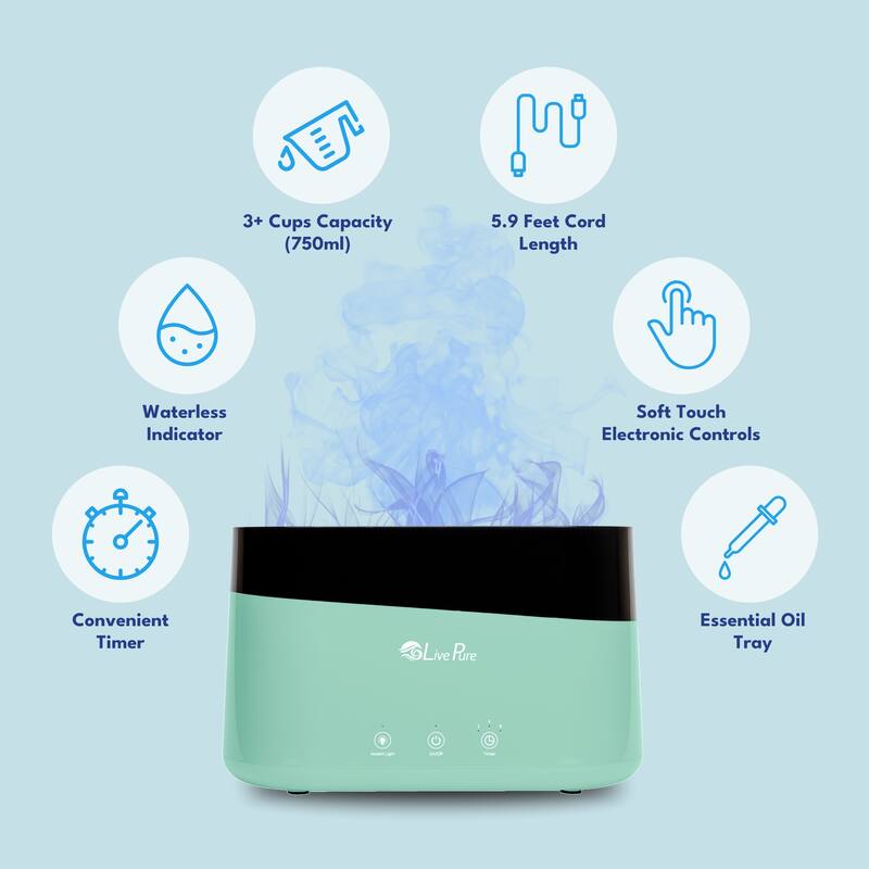 LivePure LP300HUM Aquaflame Ultrasonic Humidifier