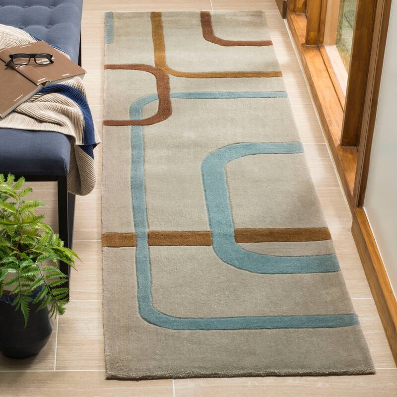 SAFAVIEH Handmade Modern Art Matthildi Modern Polyester Rug - 2'3" x 8' Runner - Multi