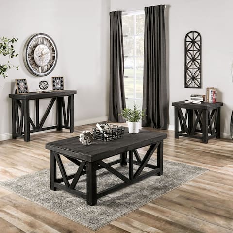 Furniture of America Nijella Rustic Rectangle 3-Piece Coffee Table Set