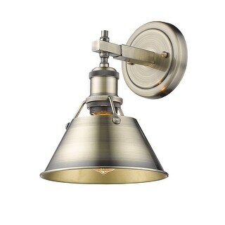 Yep by Golden Lighting Orwell 1-light Vanity in Aged Brass and Brushed Champagne Brass shade - Gold