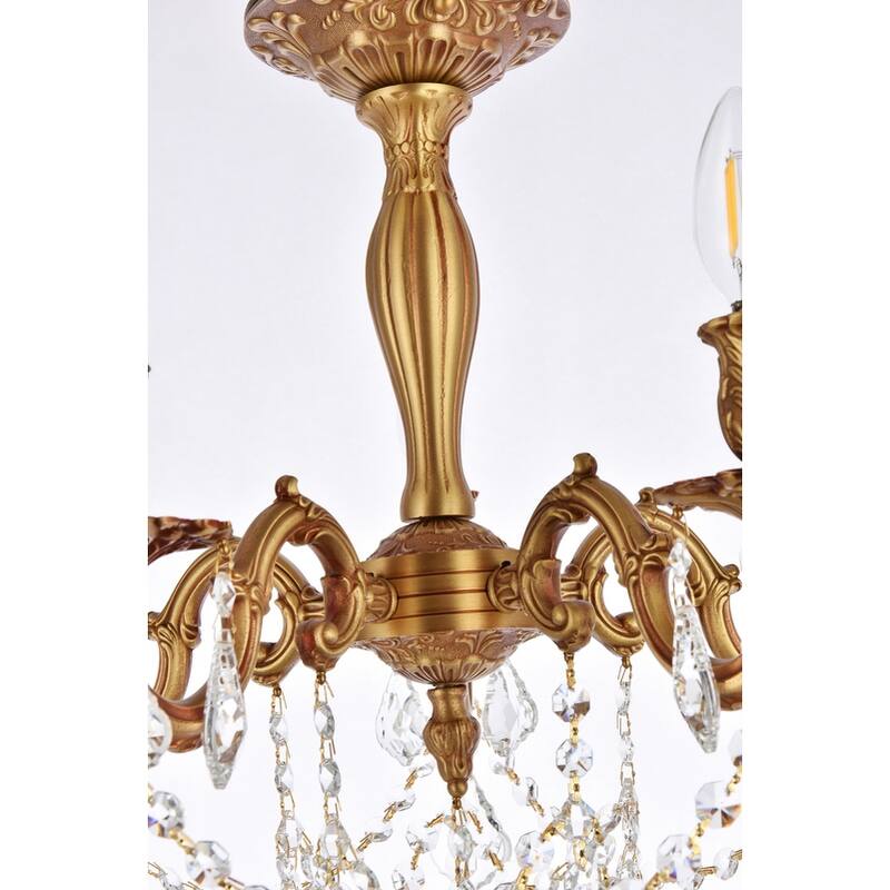 Somette Meilen 5-light Royal Cut Crystal and French Gold Flush Mount