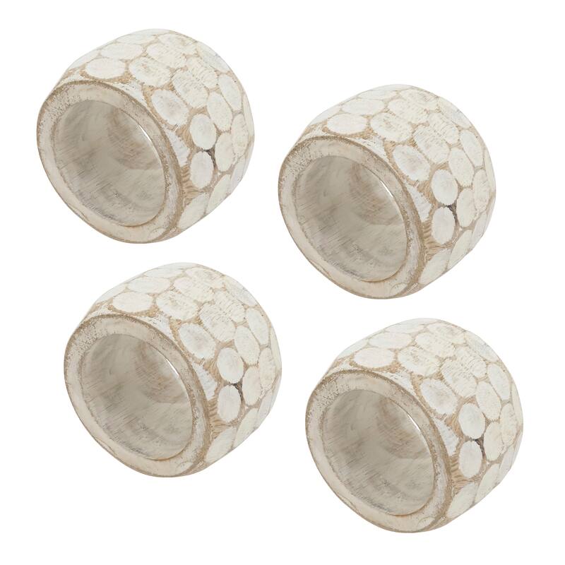 Chunky Mango Wood Napkin Rings (Set of 4)