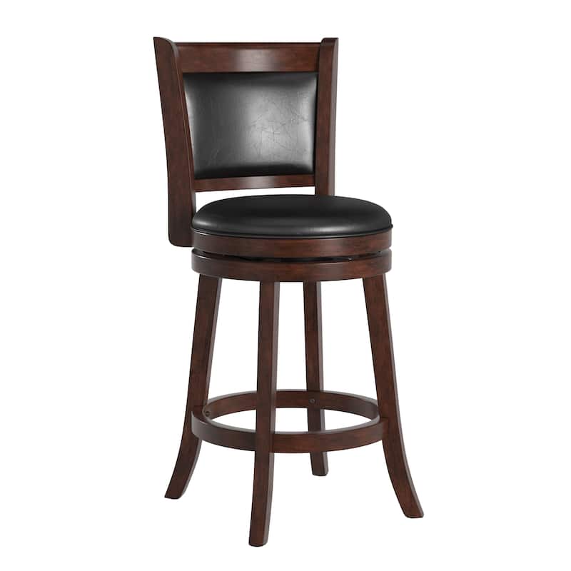 Verona Swivel High Back Counter Height Stool by iNSPIRE Q Classic - Cherry-Solid Panel Back