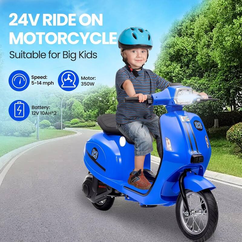 24V Electric Ride on Motorcycle Toy for Big Kids for Kids 8-12 Best Gift