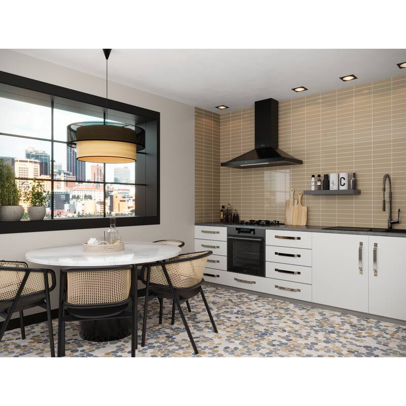 Coin Marble 11 in. x 11 in. Marble Mesh-Mounted Mosaic Wall and Floor Tile