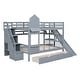 preview thumbnail 65 of 68, Merax Castle Style Bunk Bed with 2 Drawers 3 Shelves and Slide