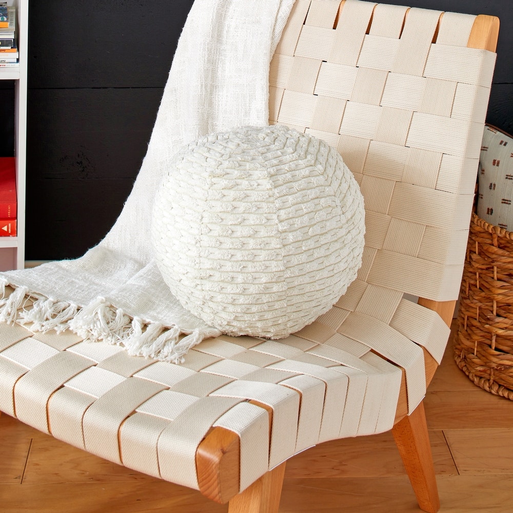 Sorra Home Indoor Soft Chunky Corduroy Ball Pillow