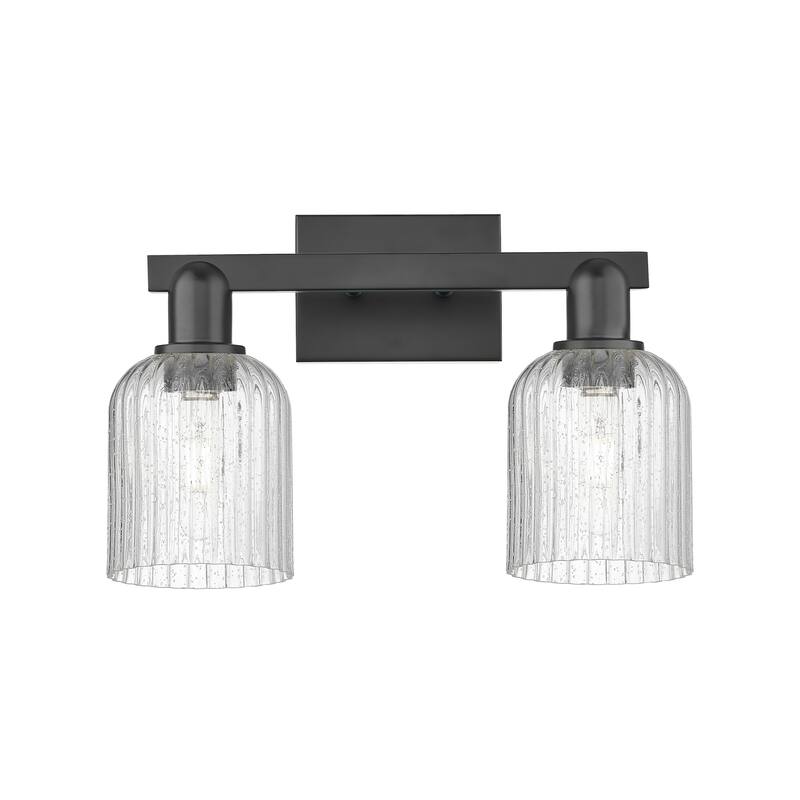 Innovations Lighting 716-2W-11-16 Bridal Veil Vanity Bridal Veil 2 - Matte Black / Seedy
