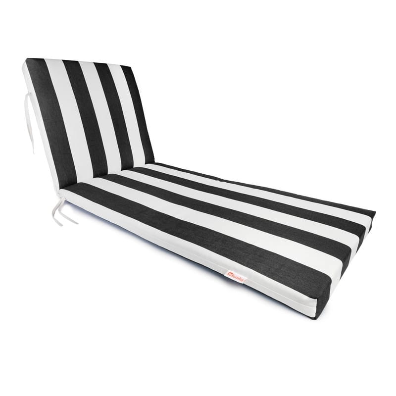 Sunbrella Austin Horn Classics Cabana Stripe Chaise Lounge - 24x72 - Black & White