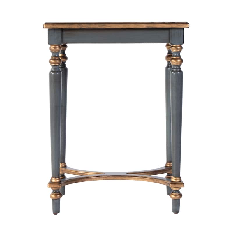 Tyler 18 in. W Rectangular Wood Side Table with 4-Way Match Veneer Inlay