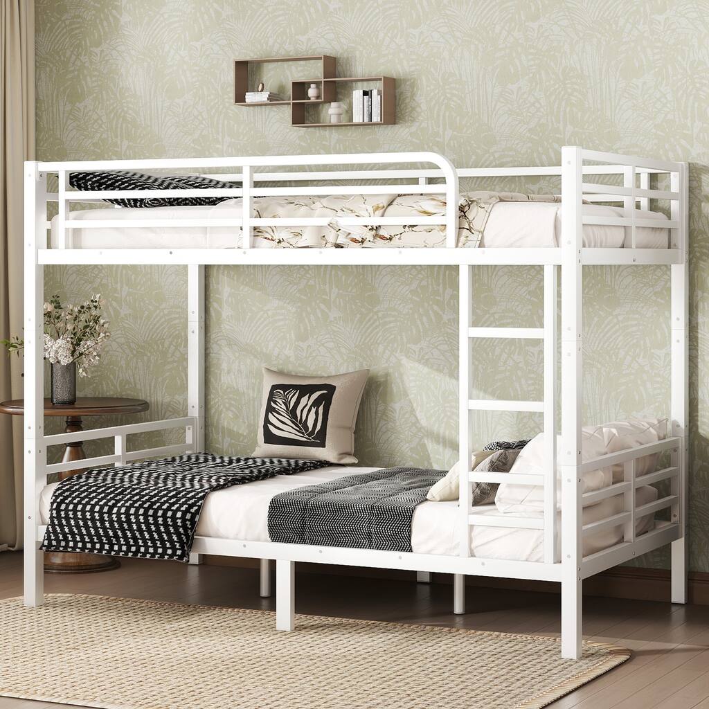 Metal Bunk Bed for Teens and Adults White Space Saving Noise Reduction