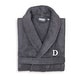 preview thumbnail 7 of 26, Authentic Hotel and Spa Unisex Grey Turkish Cotton Terry Bath Robe with White Block Monogram L/XL - D